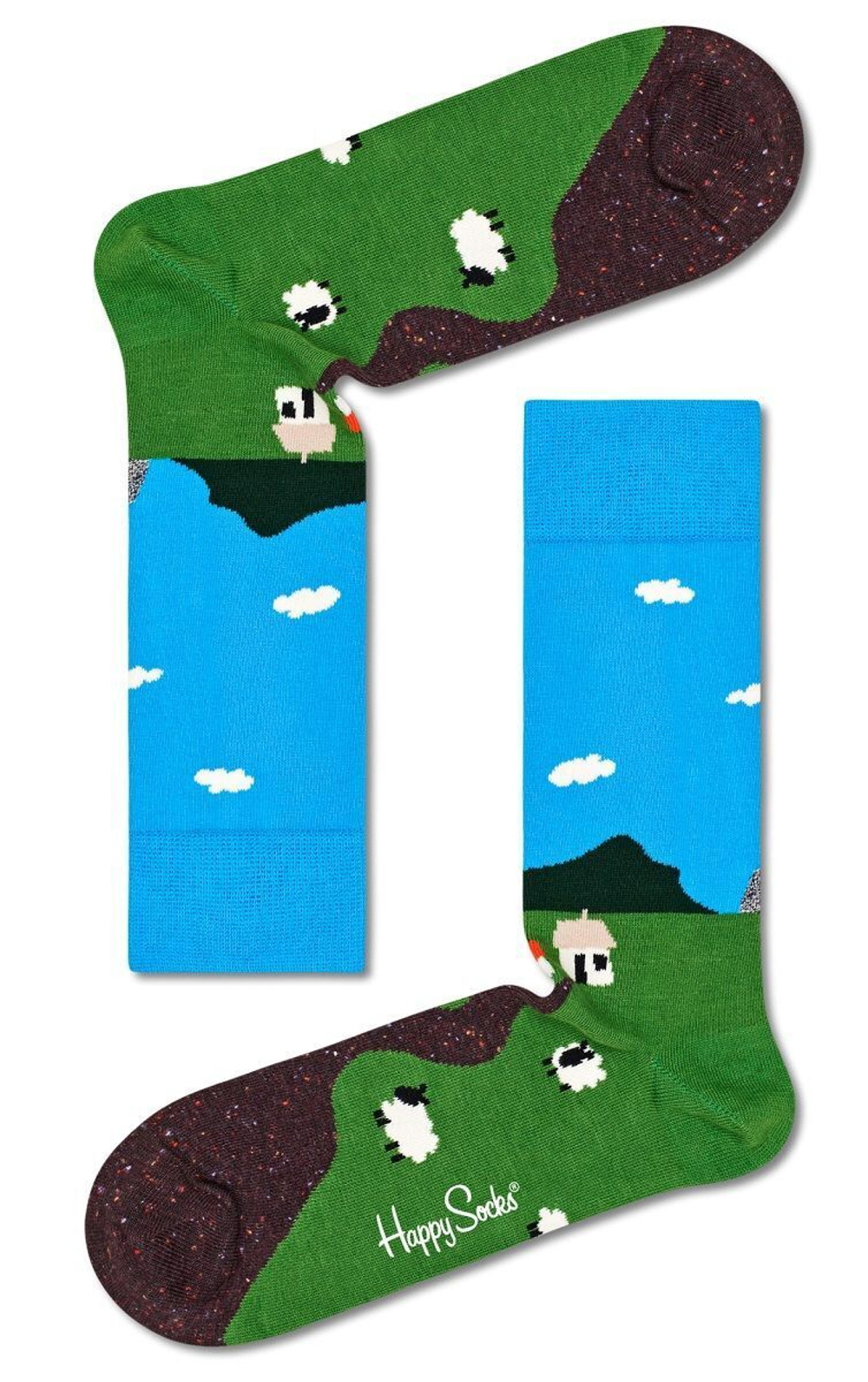 Носки унисекс Little House On The Moorland Sock (Размер: 29) (Цвет: голубой с зеленым)