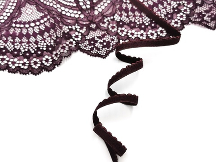 Отделочная резинка с фестонами, 8 мм, слива, Lauma, (Арт: OTR641/8-076), м