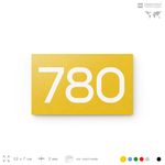 Номер на дверь 780, табличка на дверь для офиса, квартиры, кабинета, аудитории, склада, желтая 120х70 мм, Айдентика Технолоджи