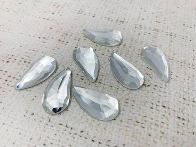 Стразы стекло клеевые, р. 2,5х1,5 см, прозрачный