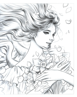 Music and Girl. Coloring book