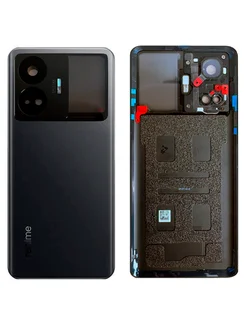 Задняя крышка для Realme GT3 черная (Black) со стеклом камеры