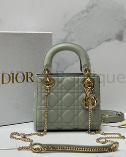 Женская сумка Lady Dior My ABC квадратная светло-серого цвета