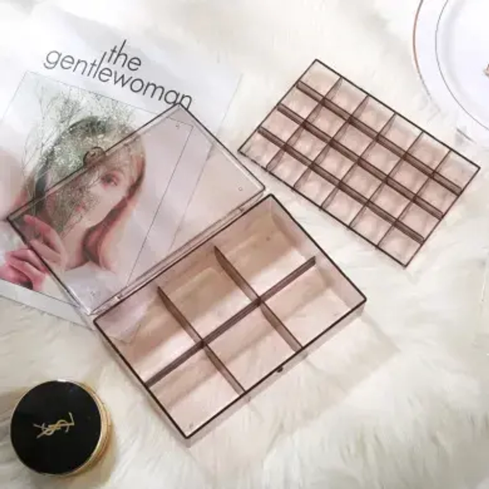 Органайзер для хранения «ТАРТИ ТАН», цвет прозрачный, два отделения13*18.5*5.5см (упаковка коробка)