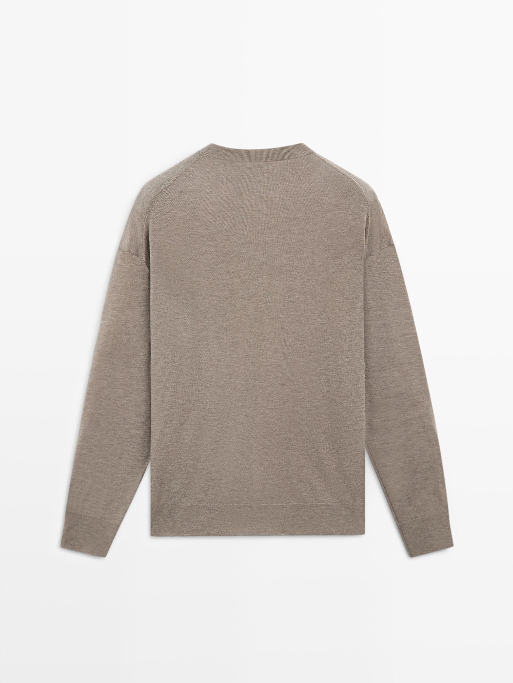 Massimo Dutti Вязаный свитер оверсайз, кротово-коричневый