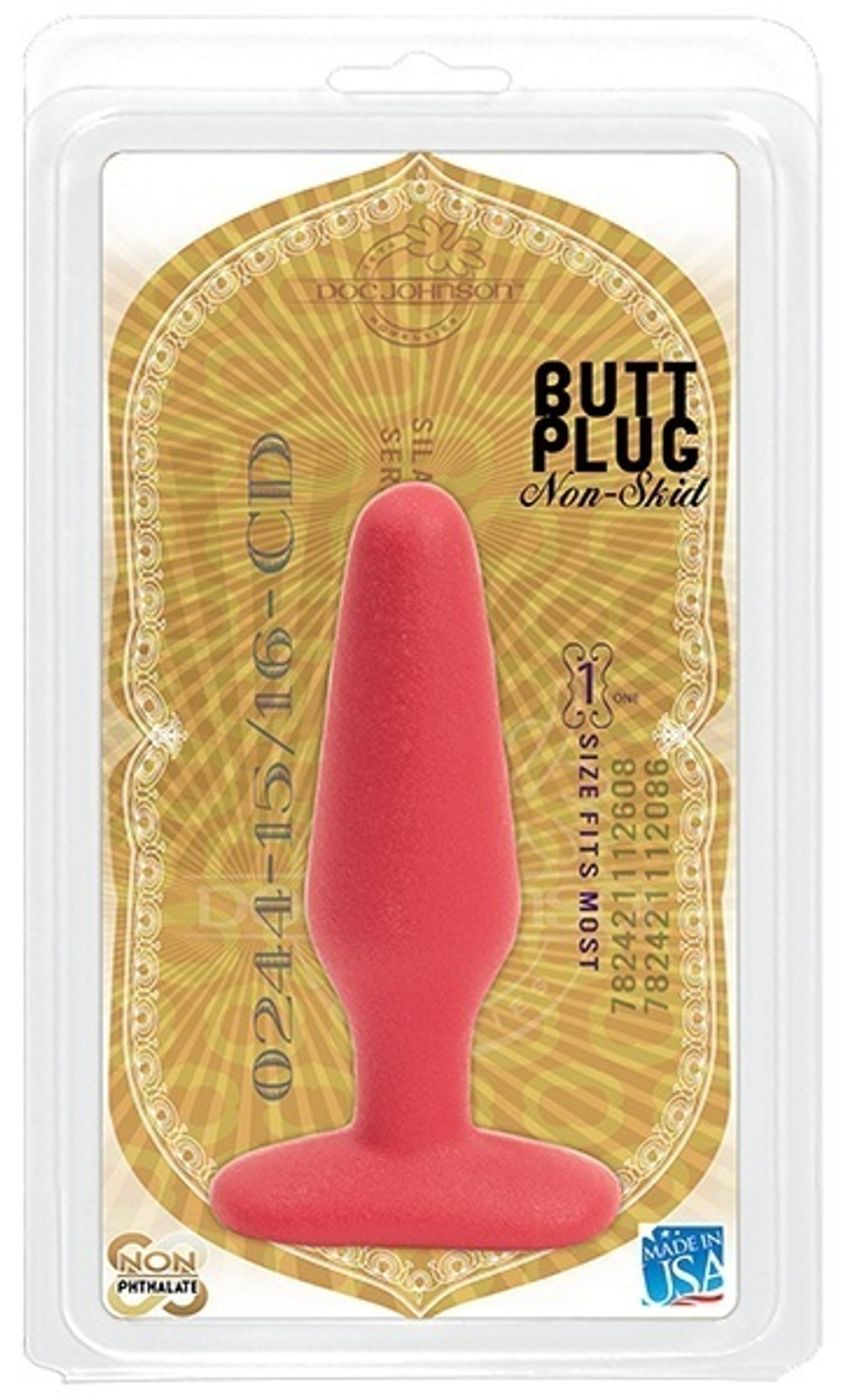 Красная анальная пробка с шероховатой поверхностью