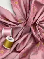 Хлопок Liberty розовый с одуванчиками