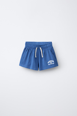ZARA ШОРТЫ ИЗ МЯГКОЙ ТКАНИ, СИНИЙ