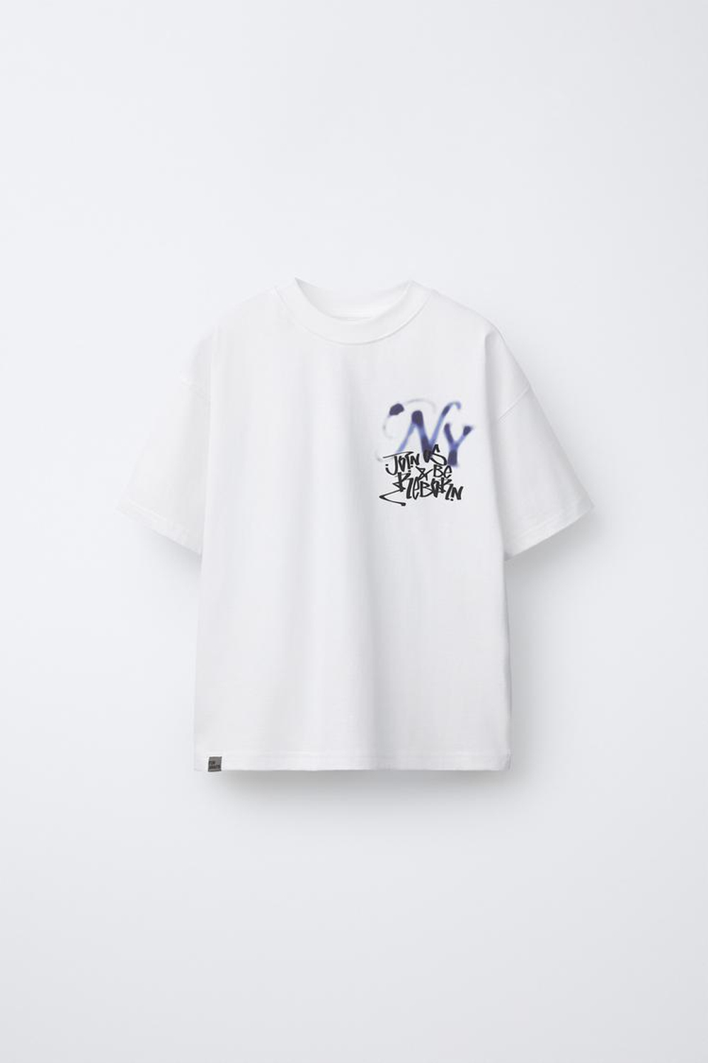 ZARA ФУТБОЛКА С ПРИНТОМ, БЕЛЫЙ