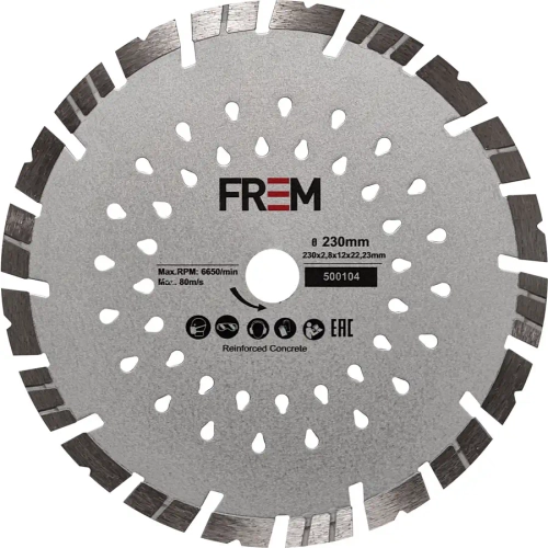 Алмазный отрезной диск 230x22.23x2.8 FREM 500104