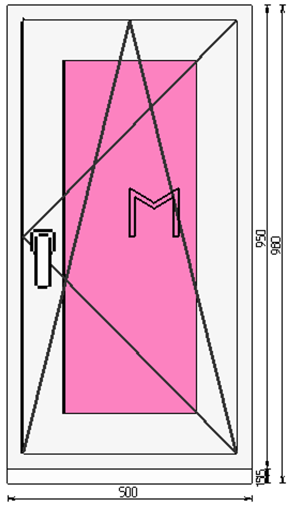 Пластиковое окно 950 х 500 ТермА Эко + Москитная сетка