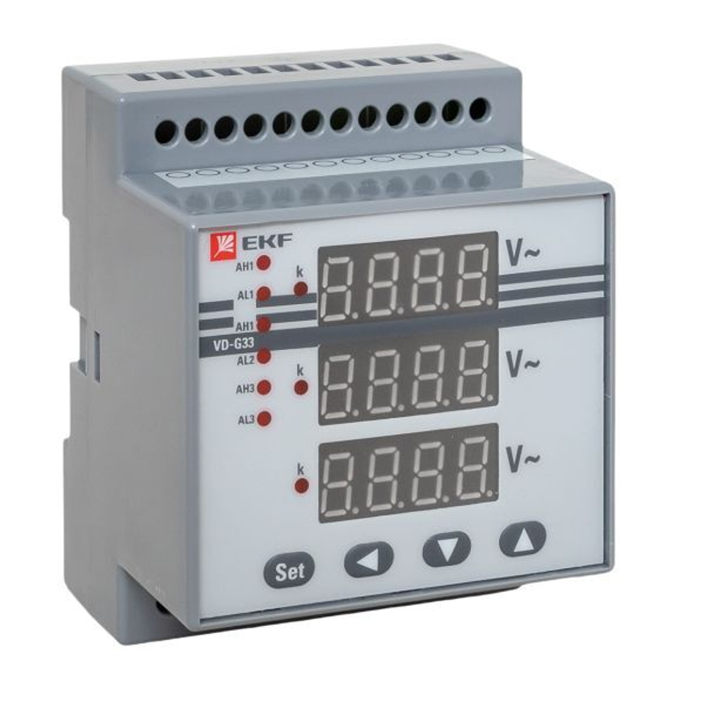 VD-G33 Вольтметр цифровой на DIN трехфазный EKF PROxima (без поверки)