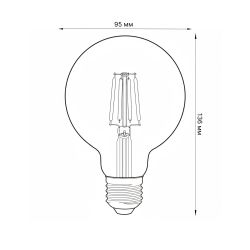 LED-G95-6W-GOLDEN-E27 GLV21GO Лампа светодиодная Vintage. Форма шар. золотистая колба. Картон. ТМ Uniel