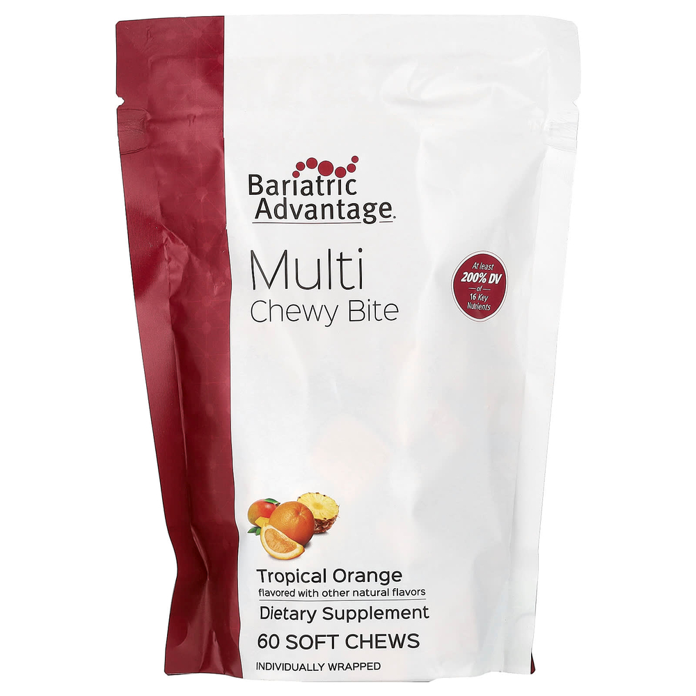 Bariatric Advantage, Multi Chewy Bite, тропический апельсин, 60 жевательных таблеток