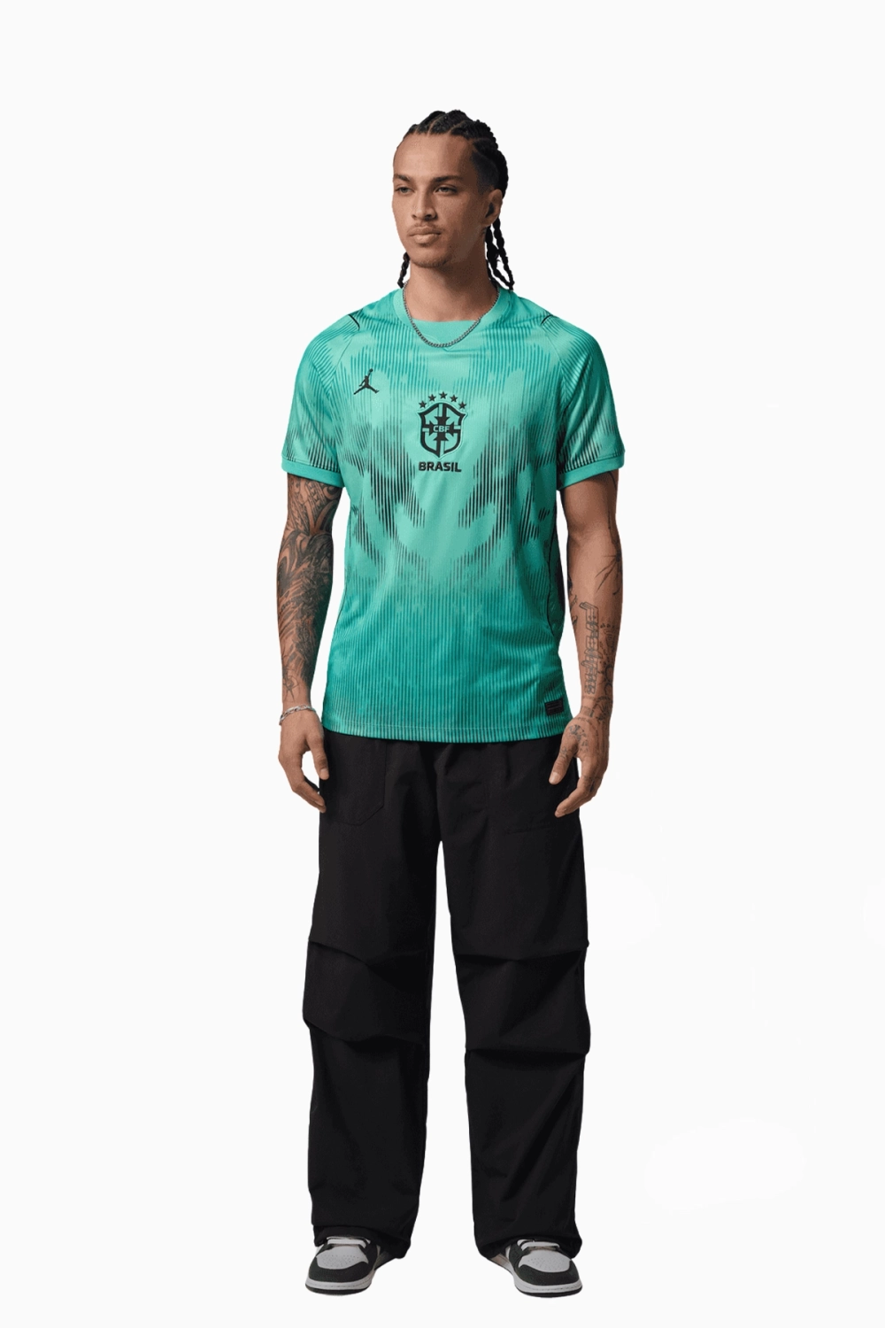 Футболка Nike Brazil x Jordan 2026 Goalkeeper Stadium - бирюзовый