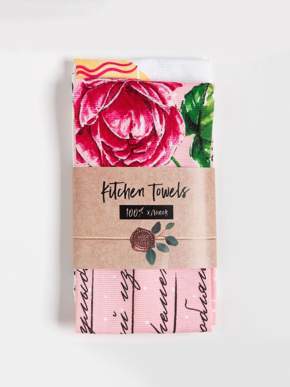 Набор кухонных полотенец «Доляна. Самой любимой», 35×60 см-2 шт., 100% хлопок