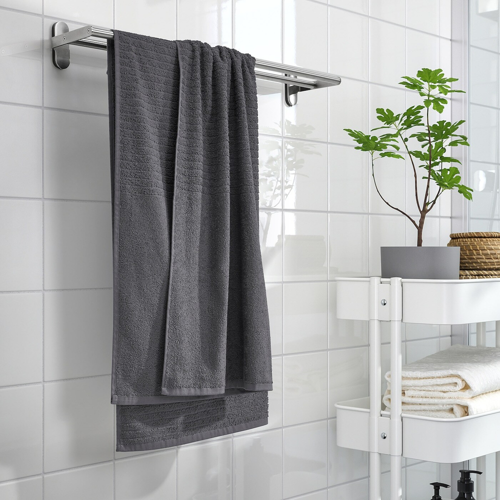 IKEA VÅGSJÖN  (ИКЕА ВÅГСЙÖН)  -  Полотенце банное, темно-серое, 70x140 см