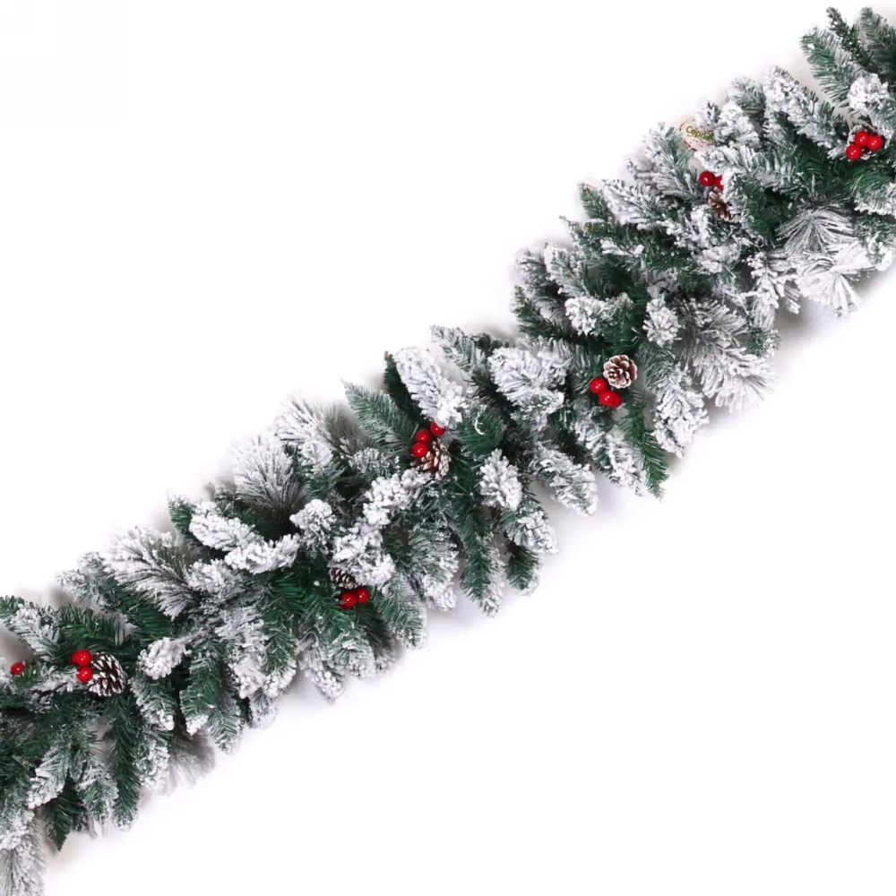 Гирлянда хвойная «Рождество» 2,7 м d=35 см, ПВХ, леска, шишки, ягоды (ST626B-270)