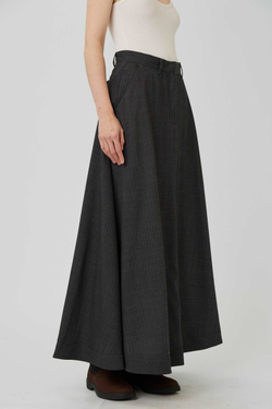 Юбка макси из шерсти в елочку