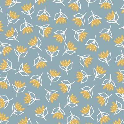 Цветочки на бирюзовом фоне