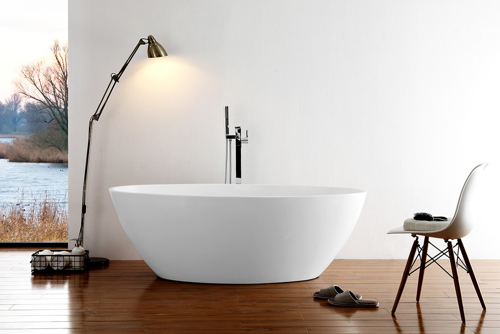 Акриловая ванна отдельностоящая ABBER AB9249 175x100 см. белая