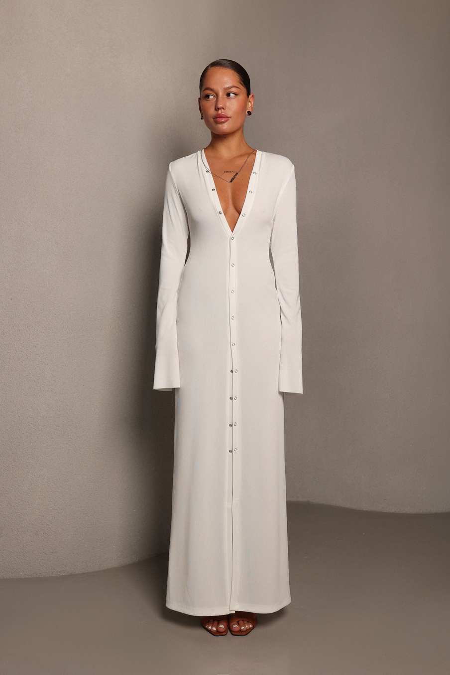 Платье-кардиган на кнопках