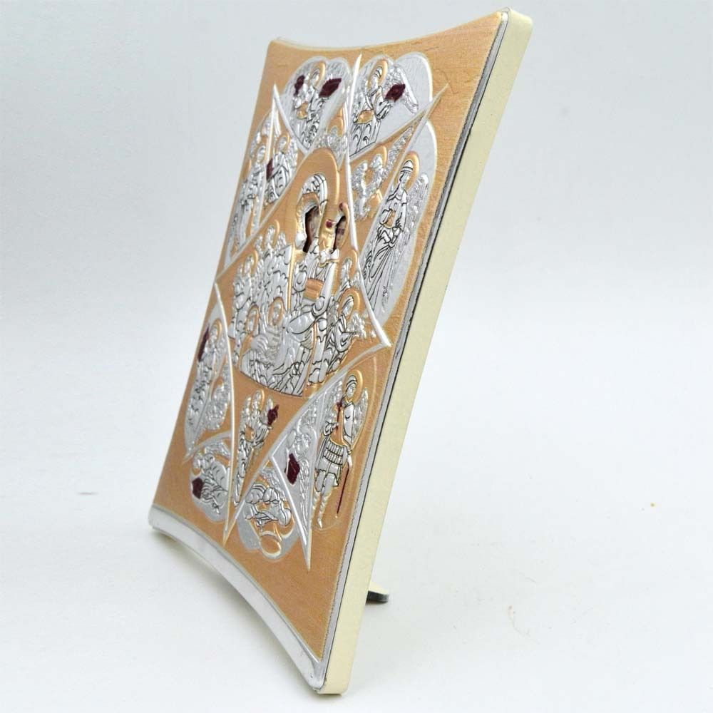 Неопалимая купина. Икона Богородицы в серебряном окладе. 16 х 20 см