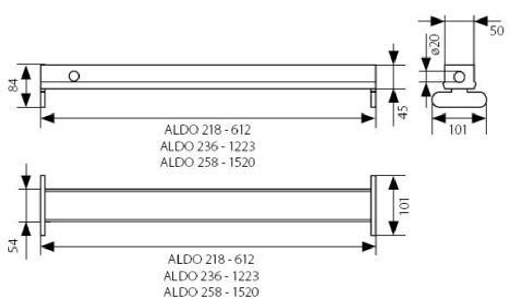 Cветильник 1200 мм KANLUX ALDO 2x36