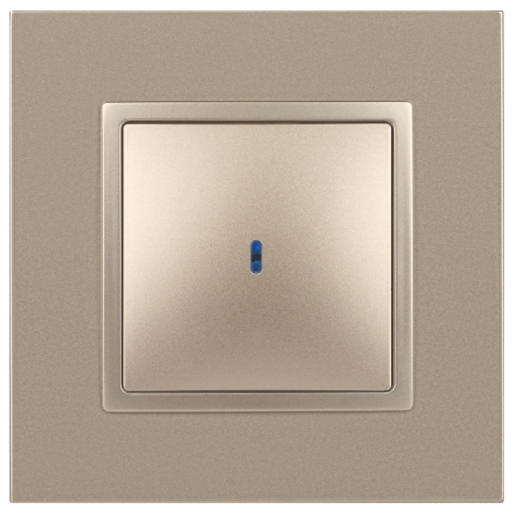 14-1102-04 ЭРА Выключатель с подсветкой, 10АХ-250В, IP20, Эра Elegance, шампань