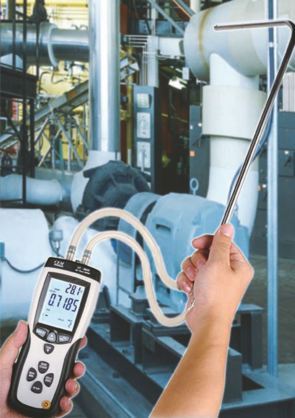 Манометр дифференциальный двухканальный - термометр СЕМ DT-8921