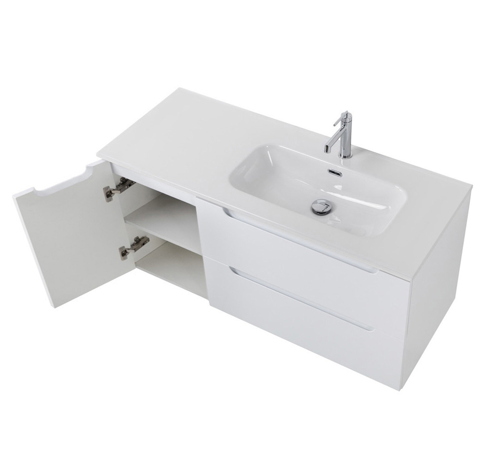 Подвесная тумба с раковиной BelBagno ETNA 120 Bianco Lucido правая, ETNA-1200-2C-1A-SO-BL-R + BB1200ETL-R