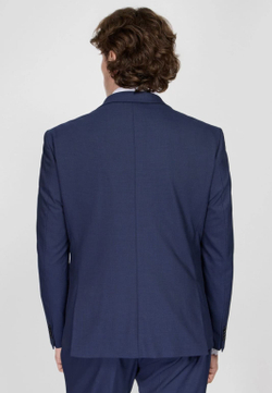 Мужской костюм тройка в клетку (синий) В78