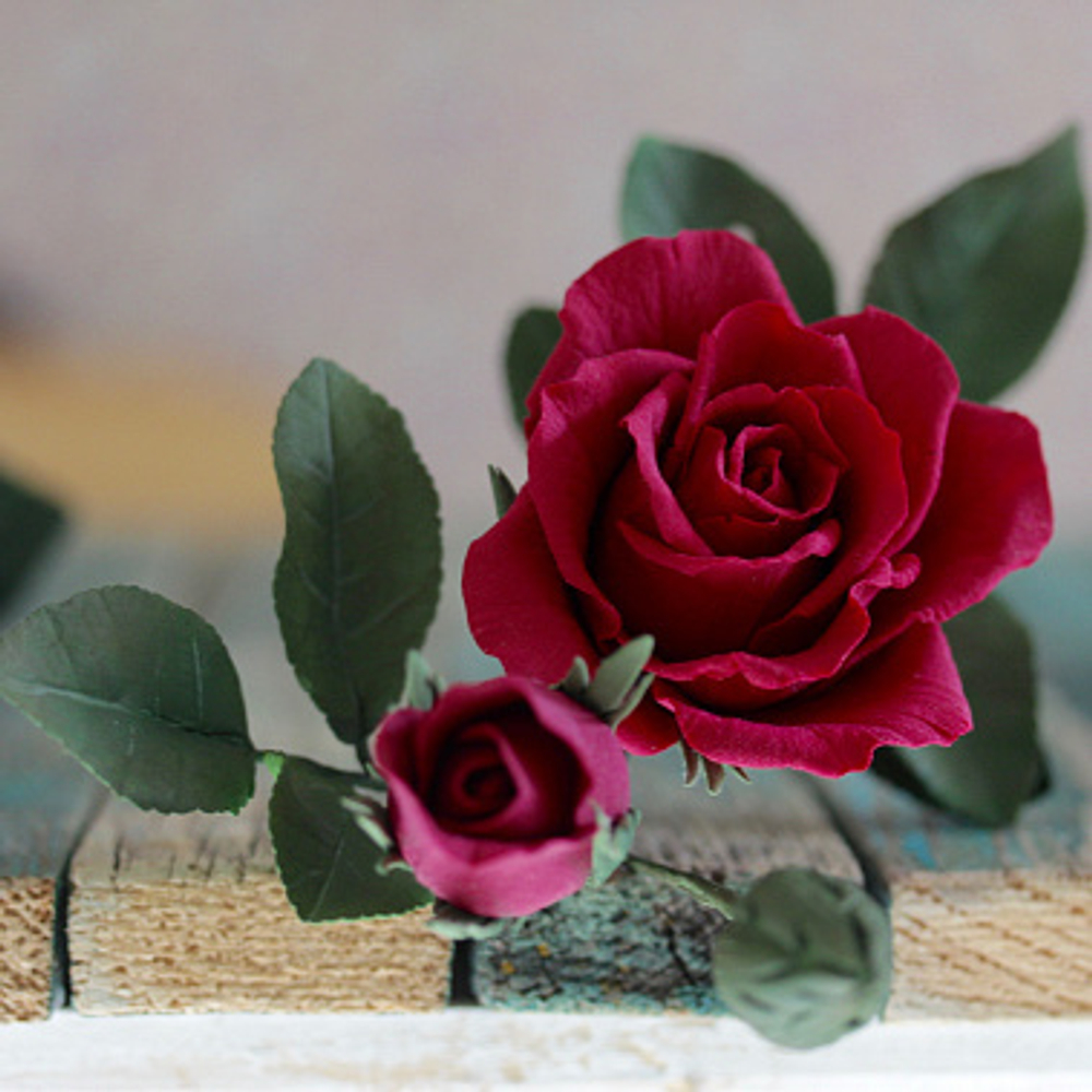 Вайнер силиконовый  лист розы  от Академии ClayCraft by DECO™