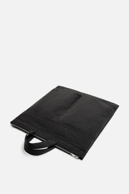 ZARA НЕЙЛОНОВАЯ СУМКА-ШОПЕР, ЧЕРНЫЙ