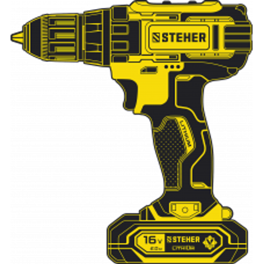 Дрель-шуруповерт  STEHER CD-160-1, 1 АКБ, 16 В, кейс