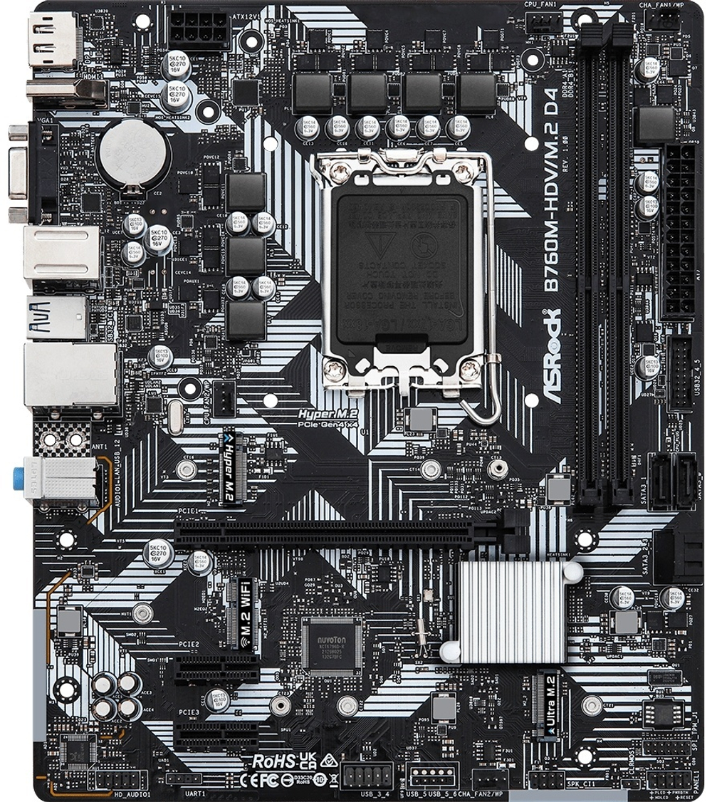 Материнская плата ASRock B760M-HDV/M.2 D4