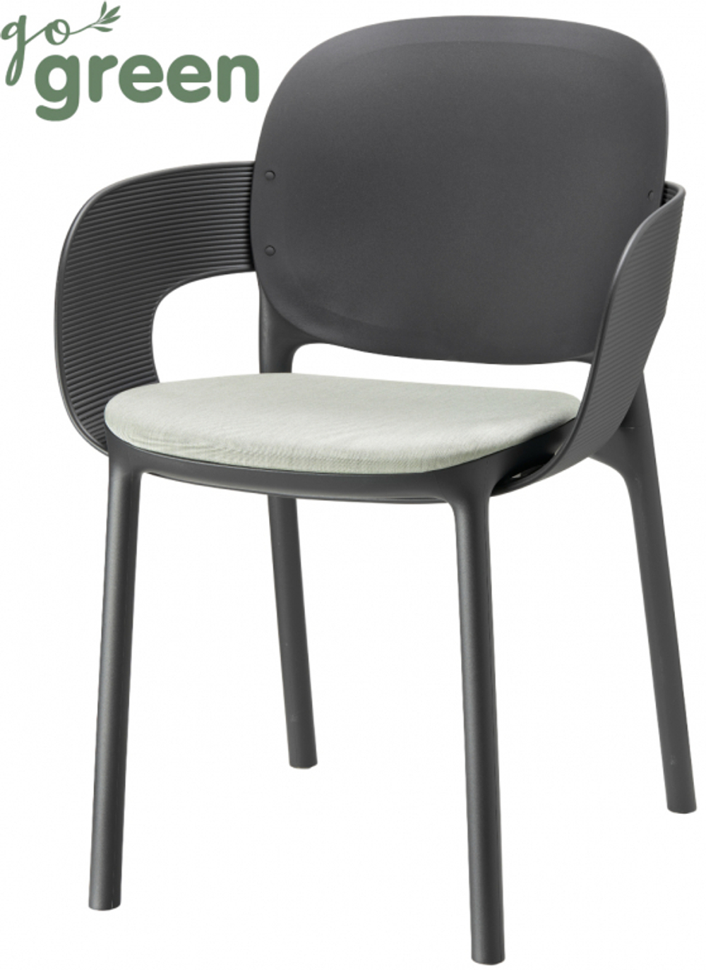 Кресло пластиковое с обивкой Scab Design Hug, антрацит