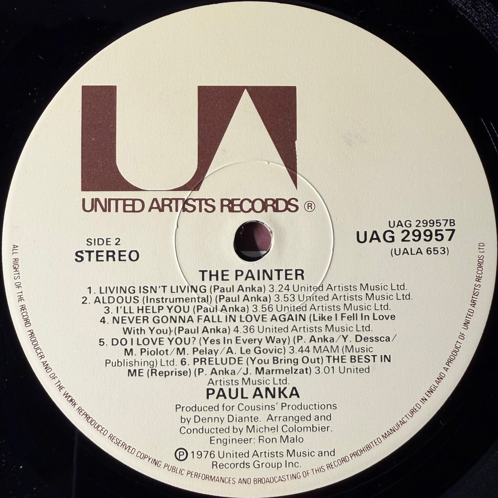 Paul Anka ‎– The Painter (Англия 1976г.)