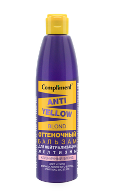 Compliment Anti-Yellow Blond Оттеночный бальзам для нейтрализации желтизны КЛУБНИЧНЫЙ БЛОНД, 300мл