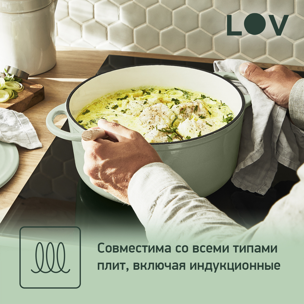 Кастрюля с крышкой Tefal LOV 25 см E2580404