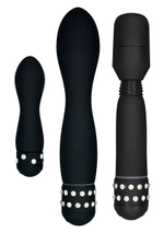 Набор чёрных вибраторов DIAMOND TRIPLE PLEASURE PACK