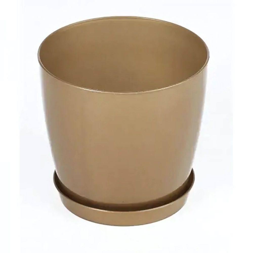 Кашпо Фиоре круглое 8 л бронзовый 216х202мм
