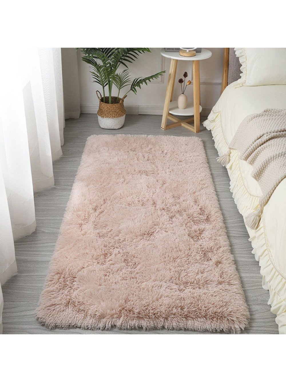 Ковер прикроватный плюшевый персиковый 40х60см (045-40-60)