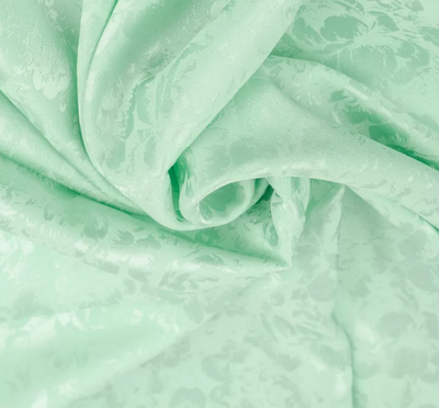 Атлас жаккард "Моар" цветы, 150 г/м2, ш. 150 см, салатовый