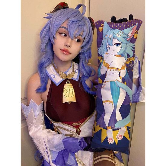 Мини дакимакура фурри Кошка девочка арт. M1237, 60х20 см