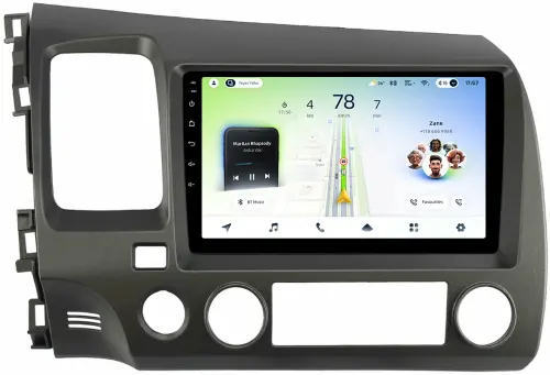 Магнитола для Honda Civic 8 4d 2005-2012 (левый руль) - Teyes CC4L монитор 9" IPS, Android 14, Быстрая, Snapdragon 662, CarPlay, 4G SIM-слот