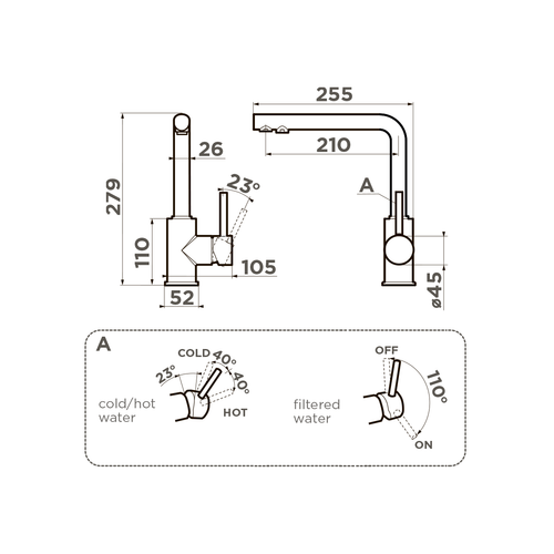 смеситель для кухни Omoikiri Nakagawa 2 Plus-GR латунь/leningrad grey