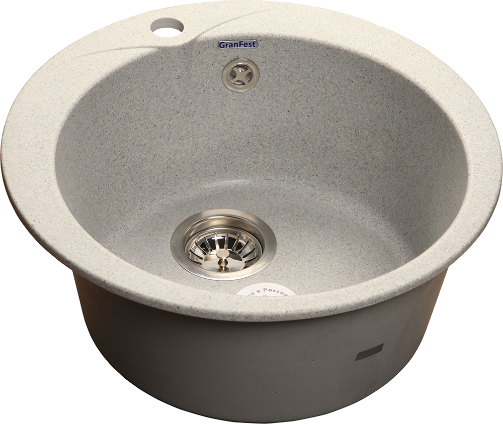 Мойка врезная круглая  Рондо Эко-М D480 серый без сифона