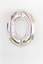 FM Шар 40" / 102 см "Цифра 0" Серебро (БГ-60)