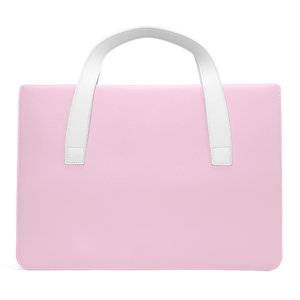 Ручная сумка из искусственной кожи белый с розовым цвет для ноутбука или планшета до 16 дюймов, серия AURA Series Handbag от Dux Ducis
